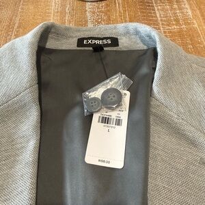Express Light Gray Textured Blazer